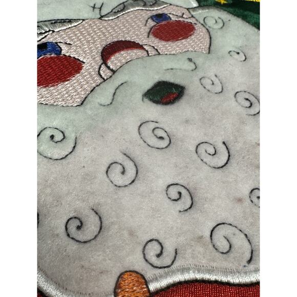 Vintage Nutcracker Red 1X Embroidered Santa Happy Holiday! Christmas Sweatshirt - Picture 8 of 12